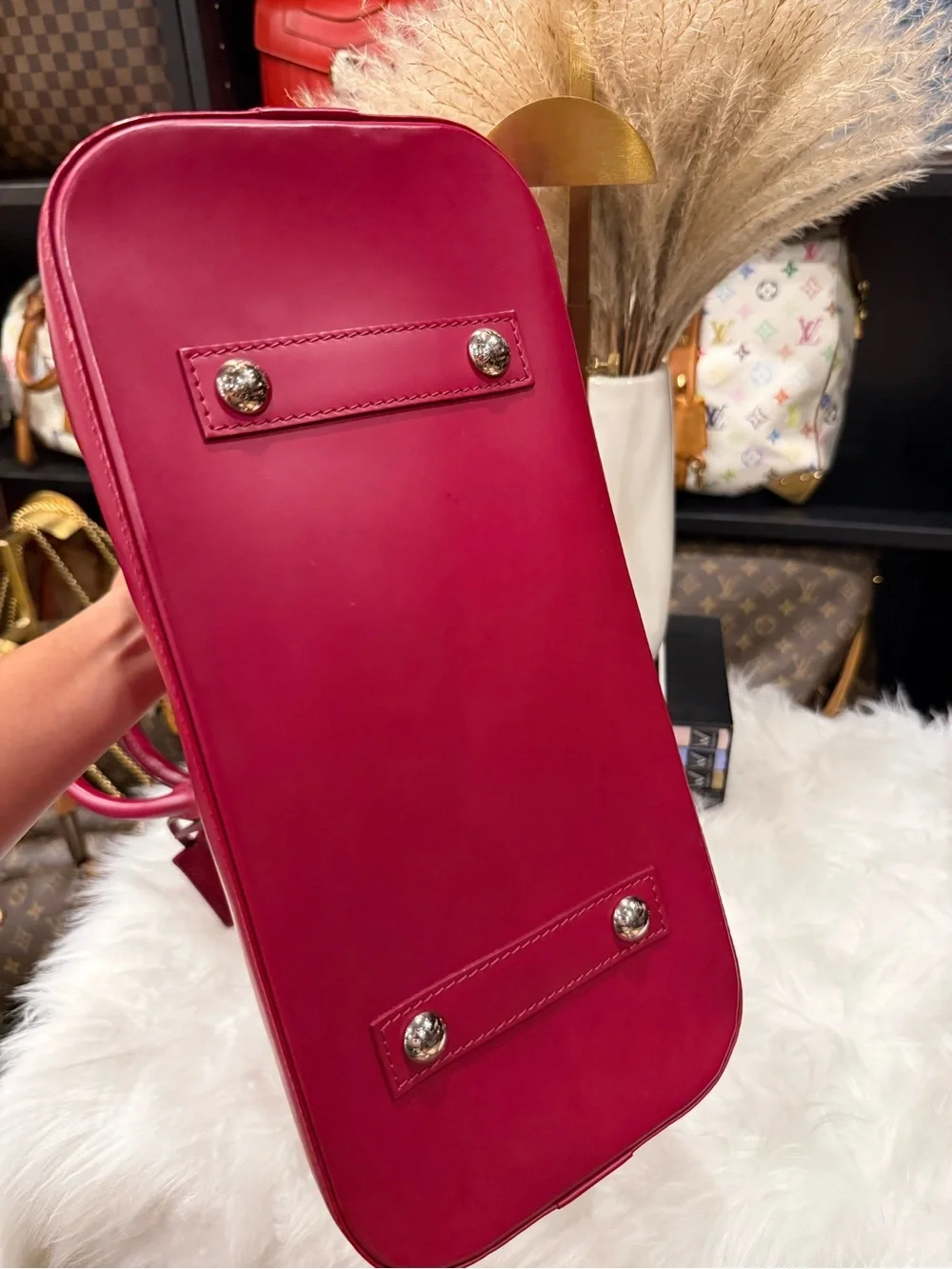 Louis Vuitton Fuchsia Epi Alma Satchel